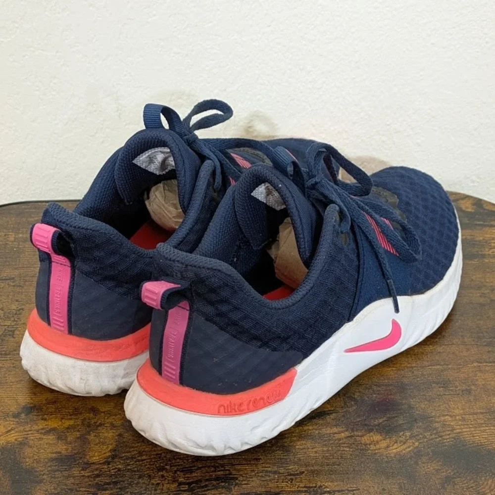 Nike Renew In-Season TR 10 Women Navy Pink Training Gym Shoes Comfort Soles Sz 8